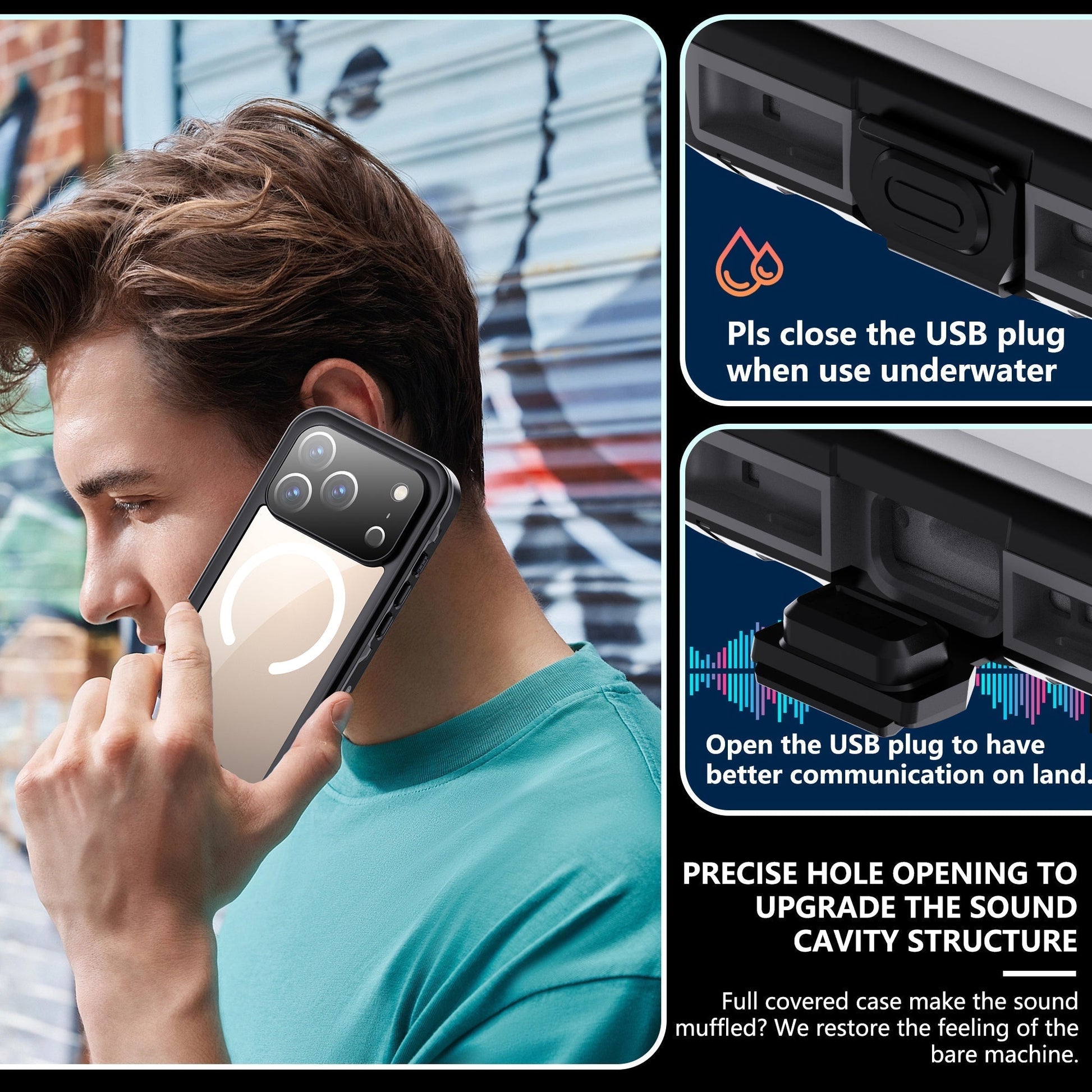 NNEDSZ iPhone 17 Pro Waterproof Case Shockproof Lifeproof Case - GearHaus