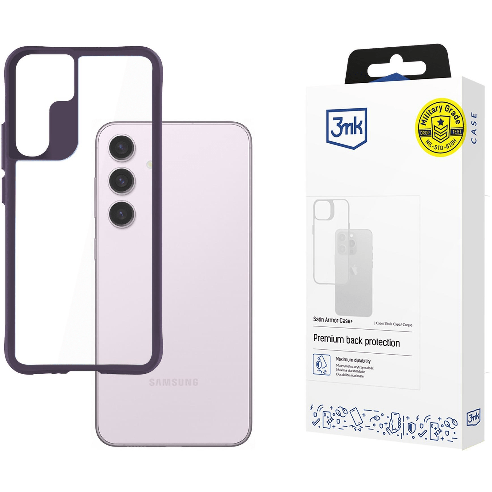 3MK Satin Armor Case+ Samsung Galaxy S24 lila tok (5903108592864) - GearHaus