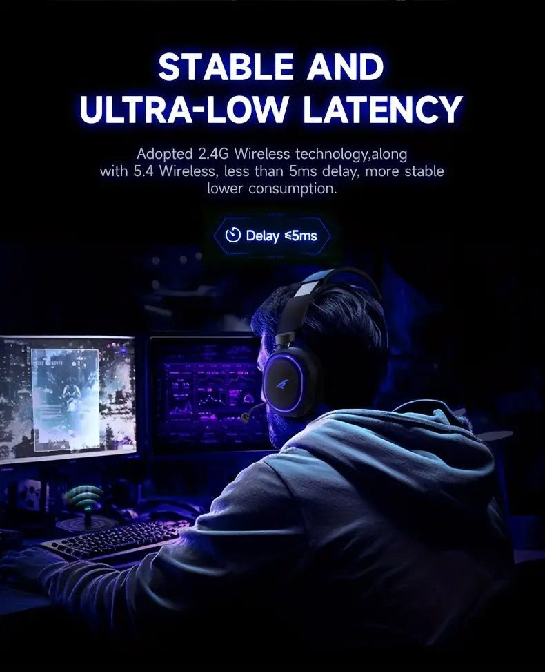 NNETM Wireless RGB Gaming Headset Surround - GearHaus