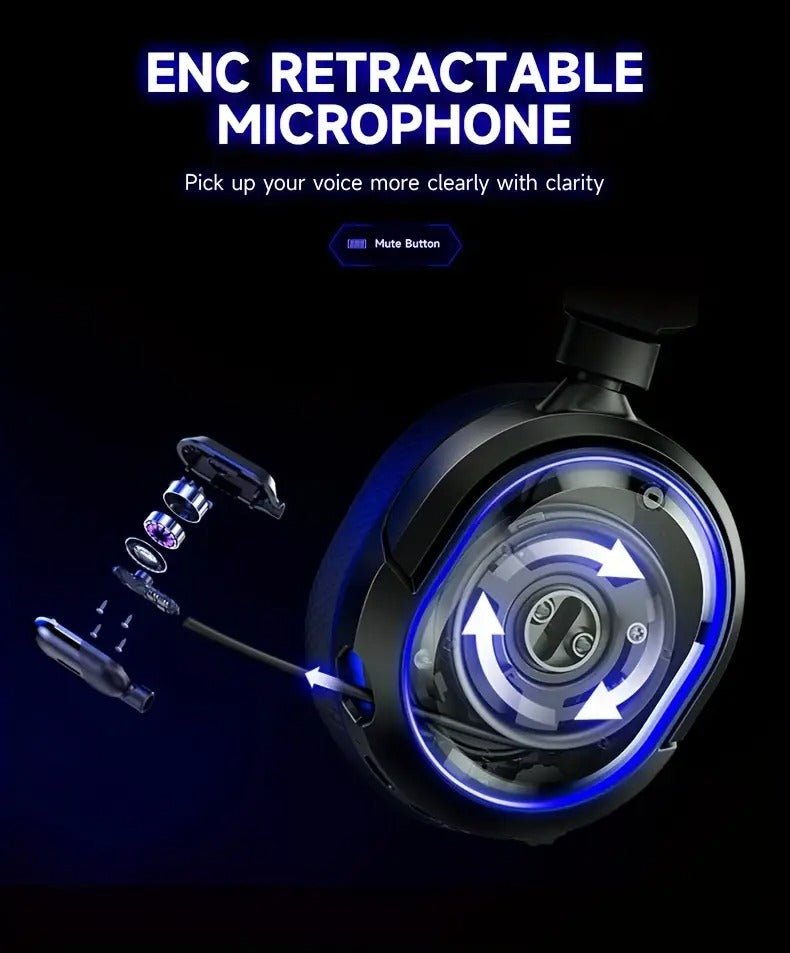 NNETM Wireless RGB Gaming Headset Surround - GearHaus