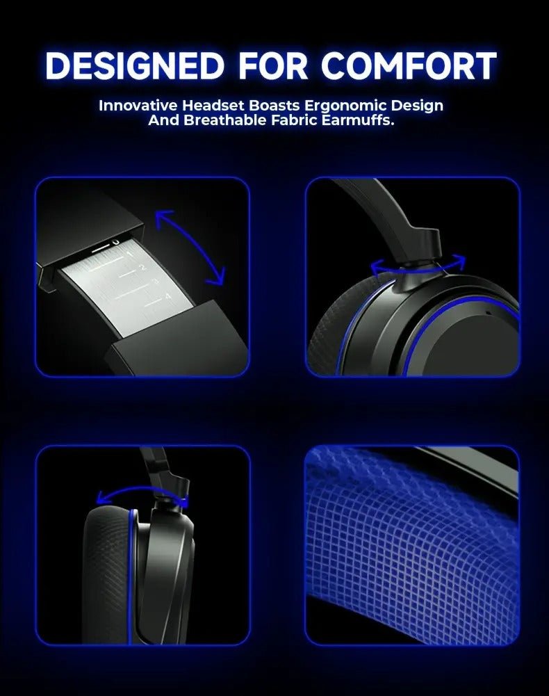 NNETM Wireless RGB Gaming Headset Surround - GearHaus