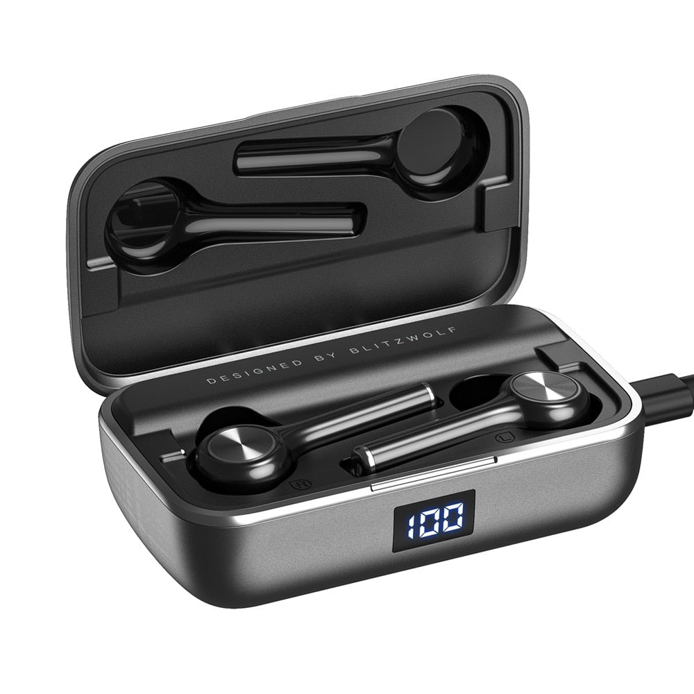 Long Handle bluetooth 5.0 TWS True Wireless Earphone Graphene Digital Display Bilateral Call Headset - GearHaus