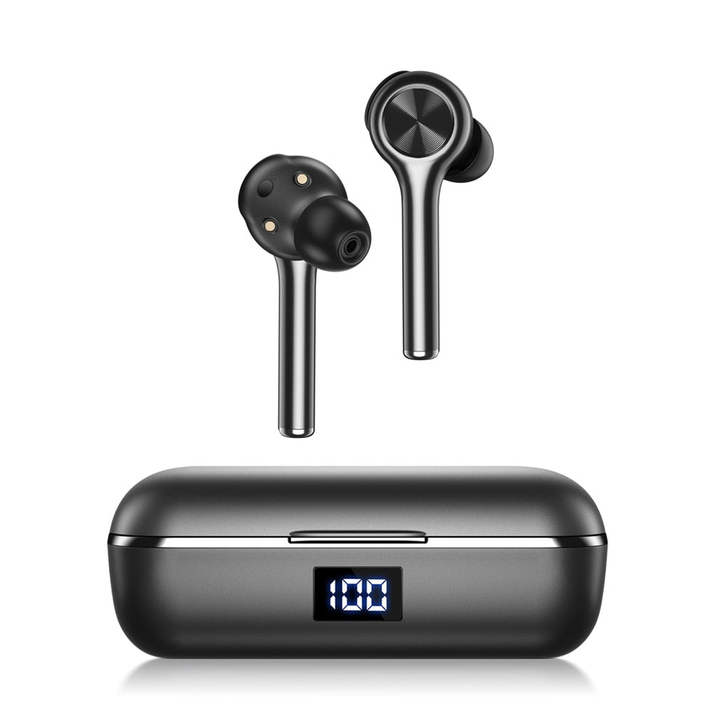 Long Handle bluetooth 5.0 TWS True Wireless Earphone Graphene Digital Display Bilateral Call Headset - GearHaus